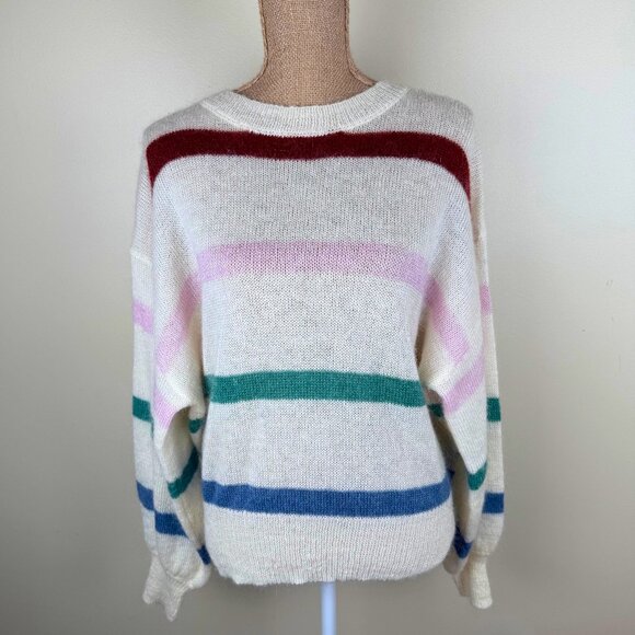 Anine Bing Striped Mohair Blend Sweater | Size Small - Picture 1 of 7
